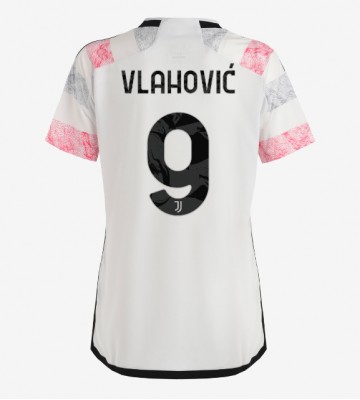 Juventus Dusan Vlahovic #9 Koszulka Wyjazdowych Kobiety 2023-24 Krótki Rękaw
